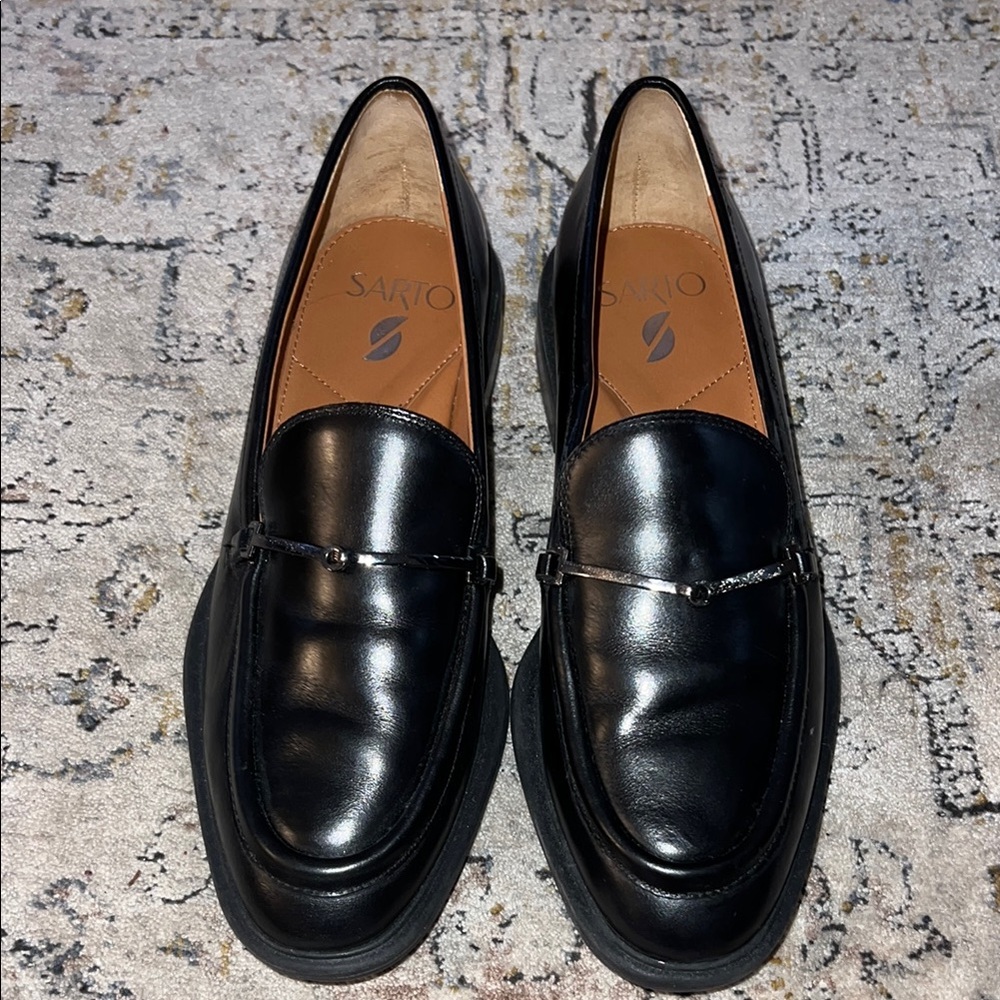 Women’s Franco Sarto Black Leather Loafers